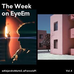 Digital composite image of text on building at night