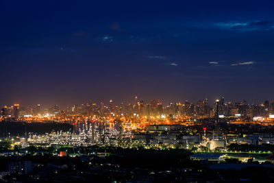 Oil refinery and city center skyline, bangkok, thailand