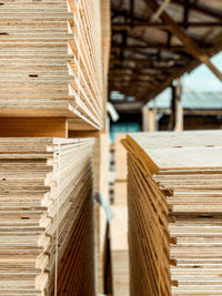 Stack of wooden planks