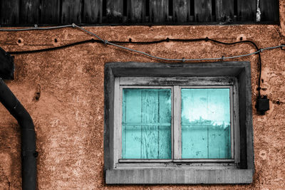 Low angle view of window on building