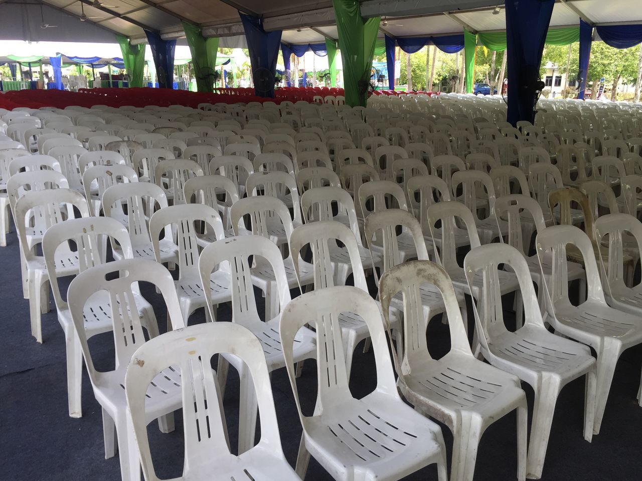 VIEW OF EMPTY CHAIRS IN STADIUM