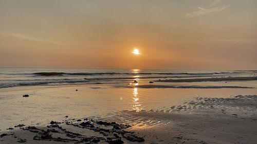 Scenic view of sea during sunset