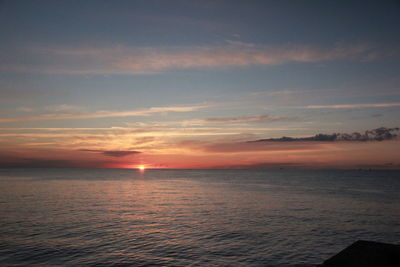 Scenic view of sea at sunset