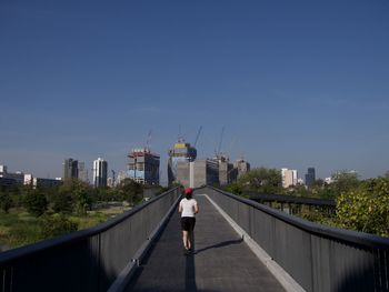 Bridge over river against clear sky