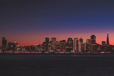 City lit up at night