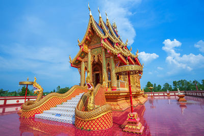 Low angle view of traditional building against sky