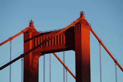 Low angle view of suspension bridge