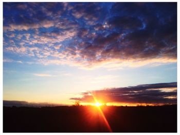 Silhouette of landscape at sunset