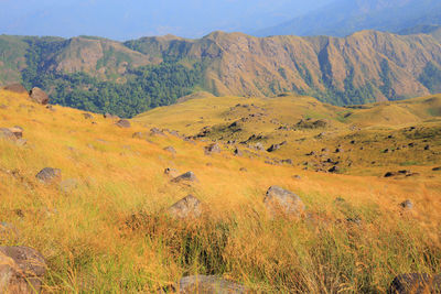 Scenic view of mountains against sky