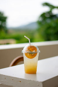 Close-up of drink on table