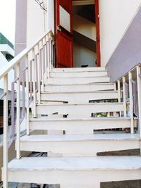 Low angle view of staircase in building