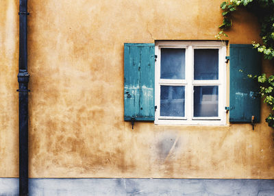 Closed door of house