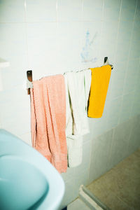 Clothes drying in bathroom