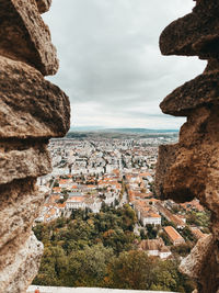 Aerial view of buildings in city