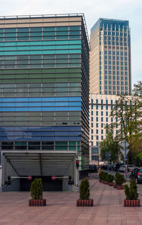 Modern building against sky in city