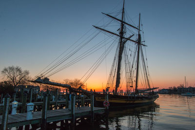 Tall ship at sunrise 