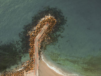 High angle view of beach