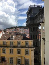 Low angle view of buildings in city