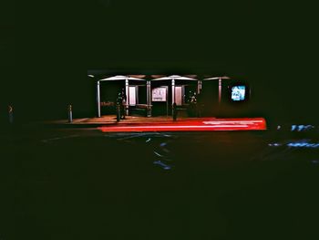 Light trails on illuminated city at night