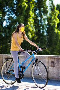 Man riding bicycle