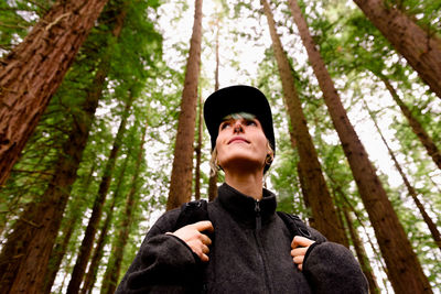 Portrait of teenage girl in forest