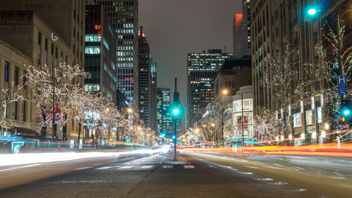 Illuminated city at night