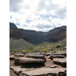 Scenic view of landscape against cloudy sky