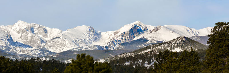 View of snowcapped mountains against sky