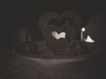 Close-up of heart shape cake