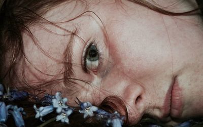 Close-up of girl with hands