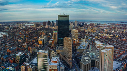 Aerial view of buildings in city