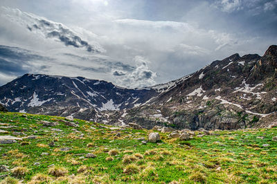 Scenic view of mountains against sky