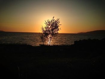 Scenic view of sea at sunset