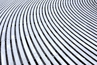 Full frame shot of metal structure covered in snow