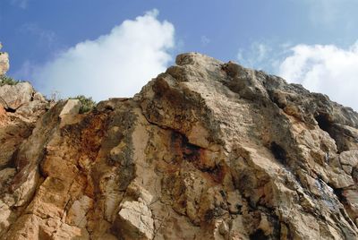 Low angle view of mountain against sky