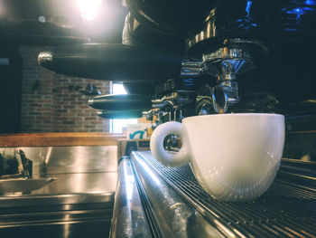 Close-up of coffee in cafe