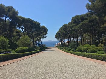 Scenic view of calm sea against clear sky