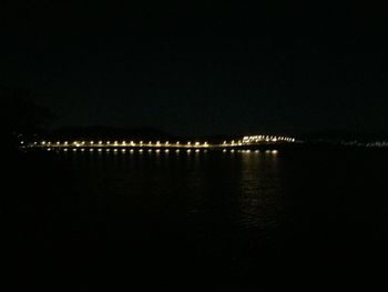 Reflection of illuminated buildings in water