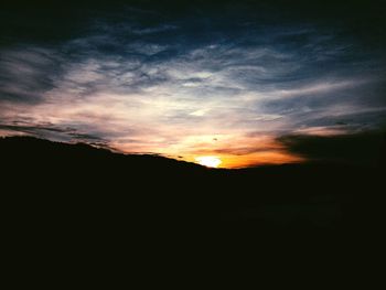 Silhouette of landscape at sunset