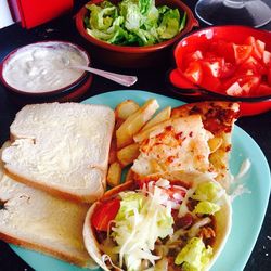 Close-up of salad served in plate