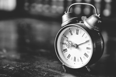 Close-up of clock at home