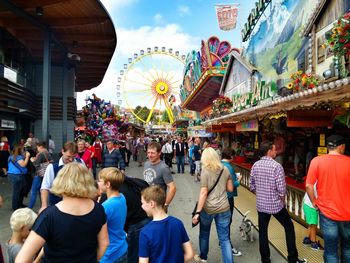 People in amusement park