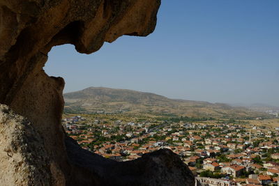 Aerial view of town in city