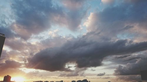 Low angle view of cloudy sky