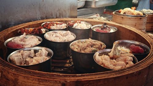 High angle view of food on table