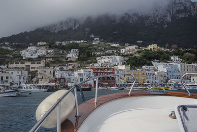 High angle view of buildings in city