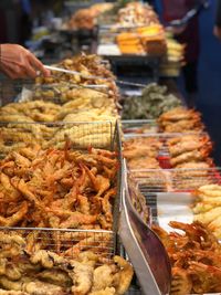 Fried food market. korean food.
