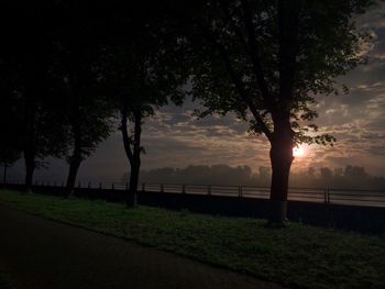 Scenic view of landscape at sunset