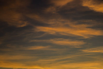 Low angle view of sky during sunset