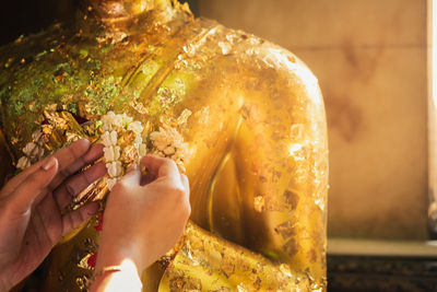 Close-up of woman holding ice cream